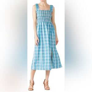 Nicholas Plaid Smocked Apron Dress Size 4